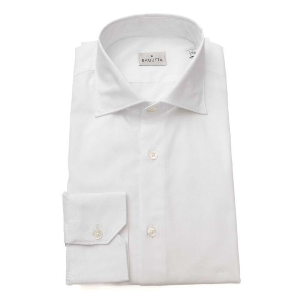 Bagutta Cotton Top with Elegant Design Men White Shirts